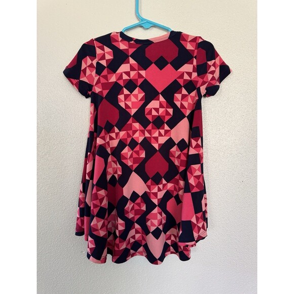 LuLaRoe Scarlett Dress Size 2T Red Hearts Valentines Day Short Sleeve - Picture 4 of 8